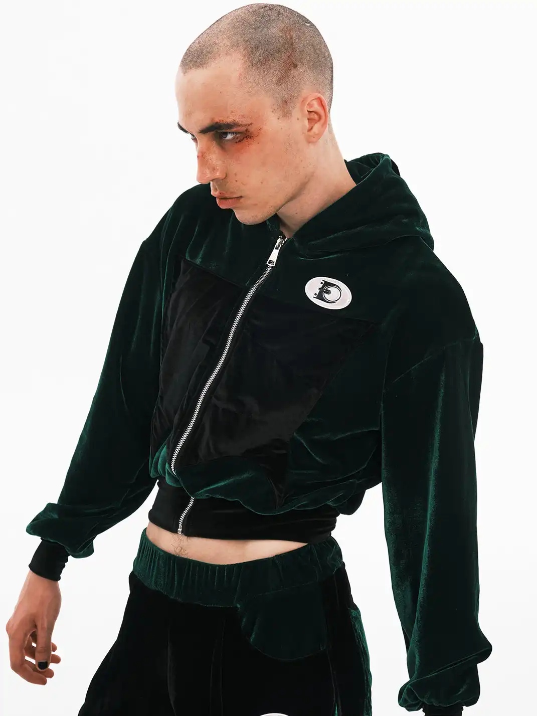 Embryo | Velvet Spiky Patchwork Sweatshirt