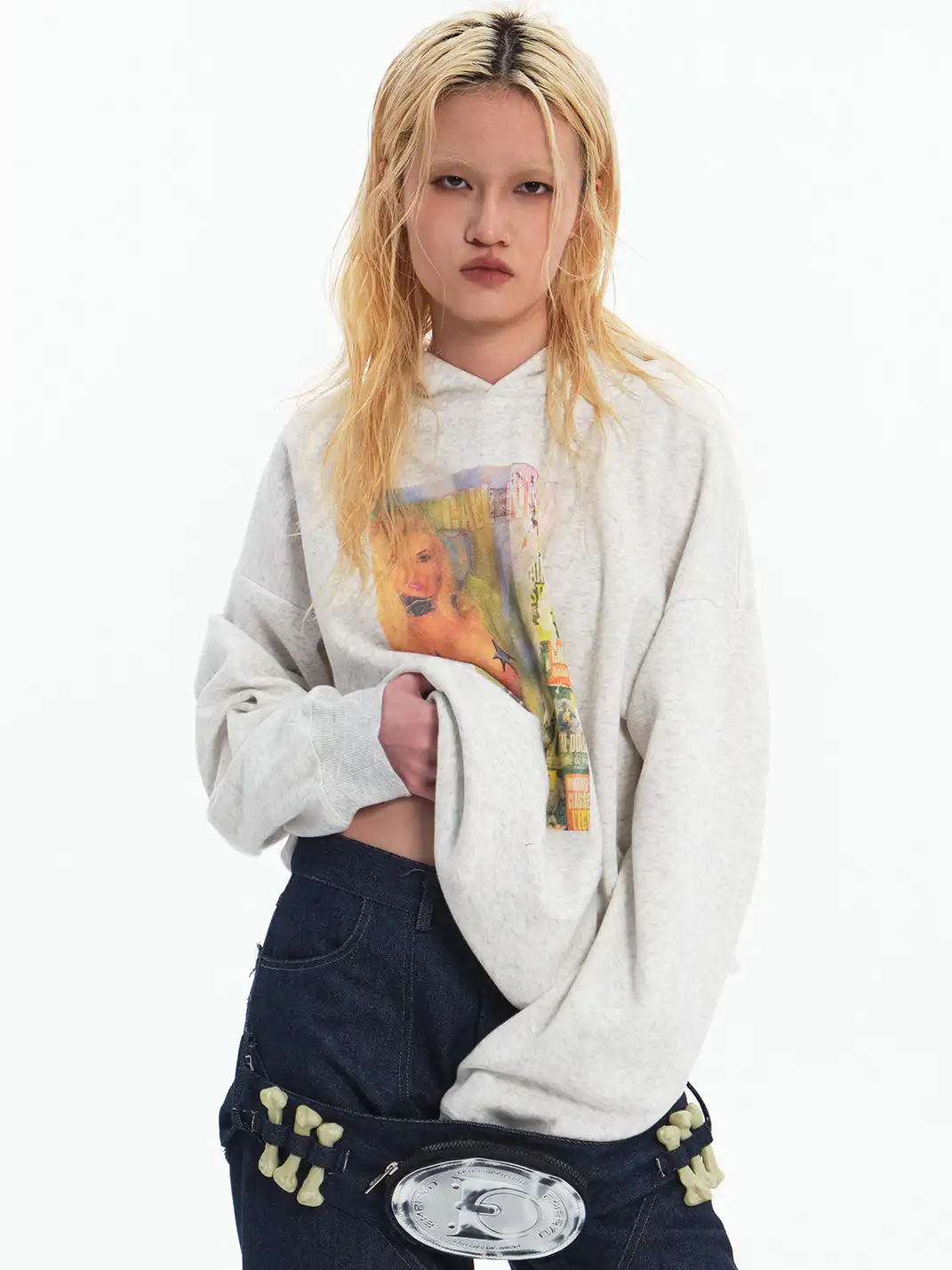 Embryo | Star Print Portrait Hooded Sweatshirt