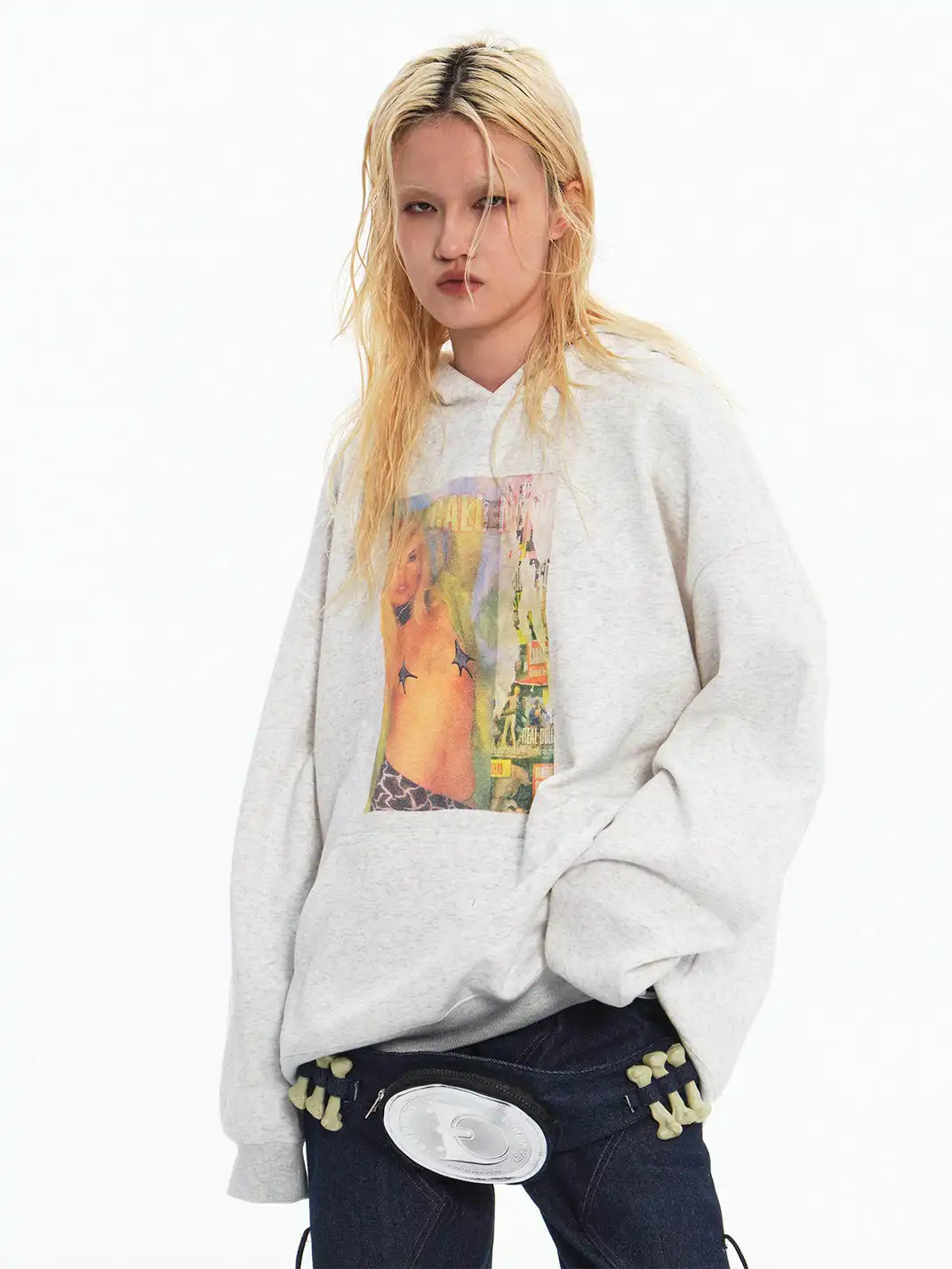 Embryo | Star Print Portrait Hooded Sweatshirt