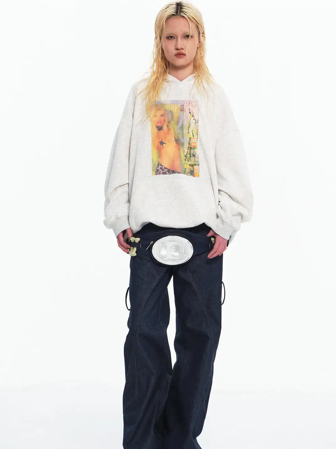 Embryo | Star Print Portrait Hooded Sweatshirt