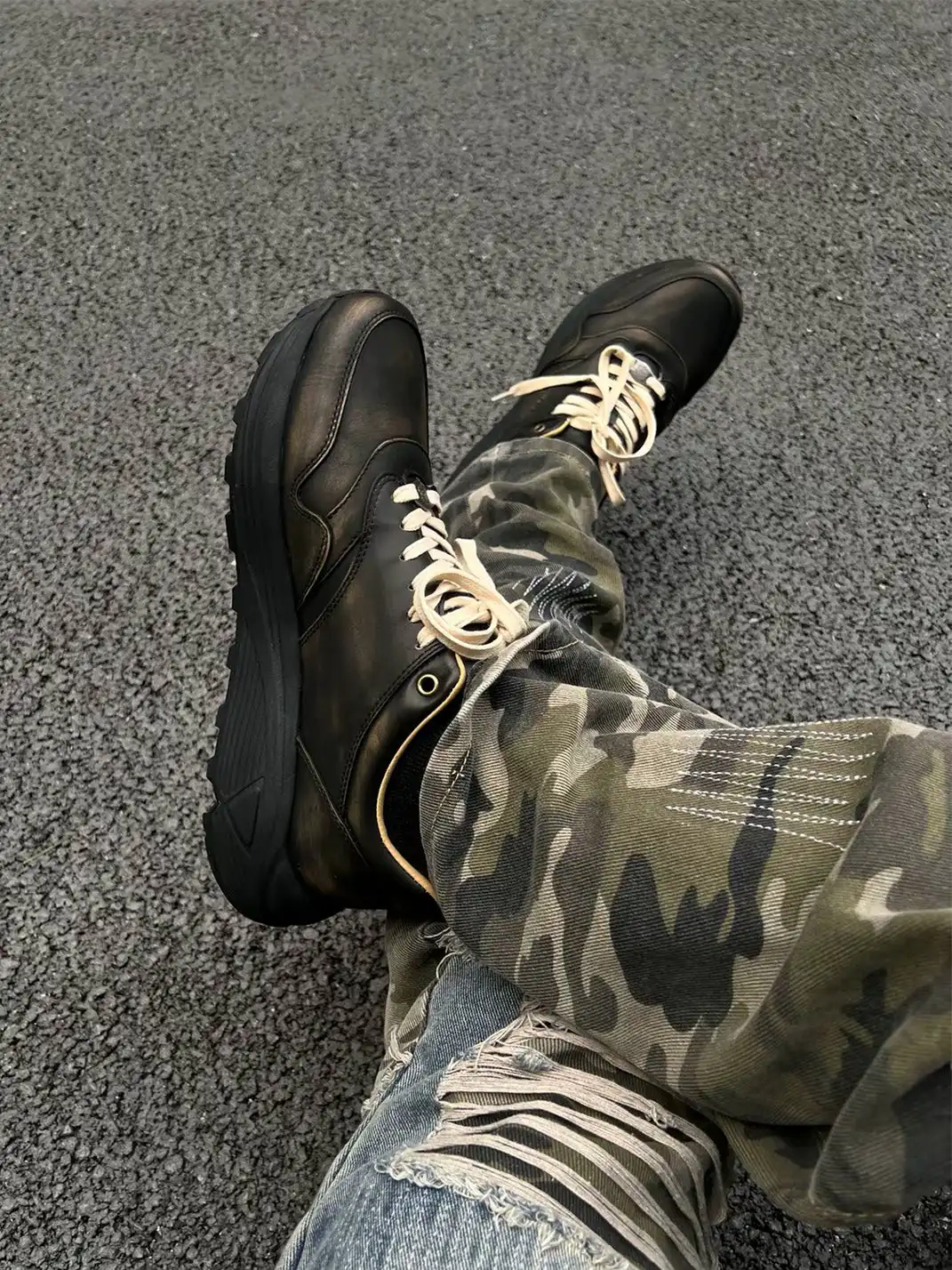 PIPG | Black Warrior Genuine Leather Sneakers