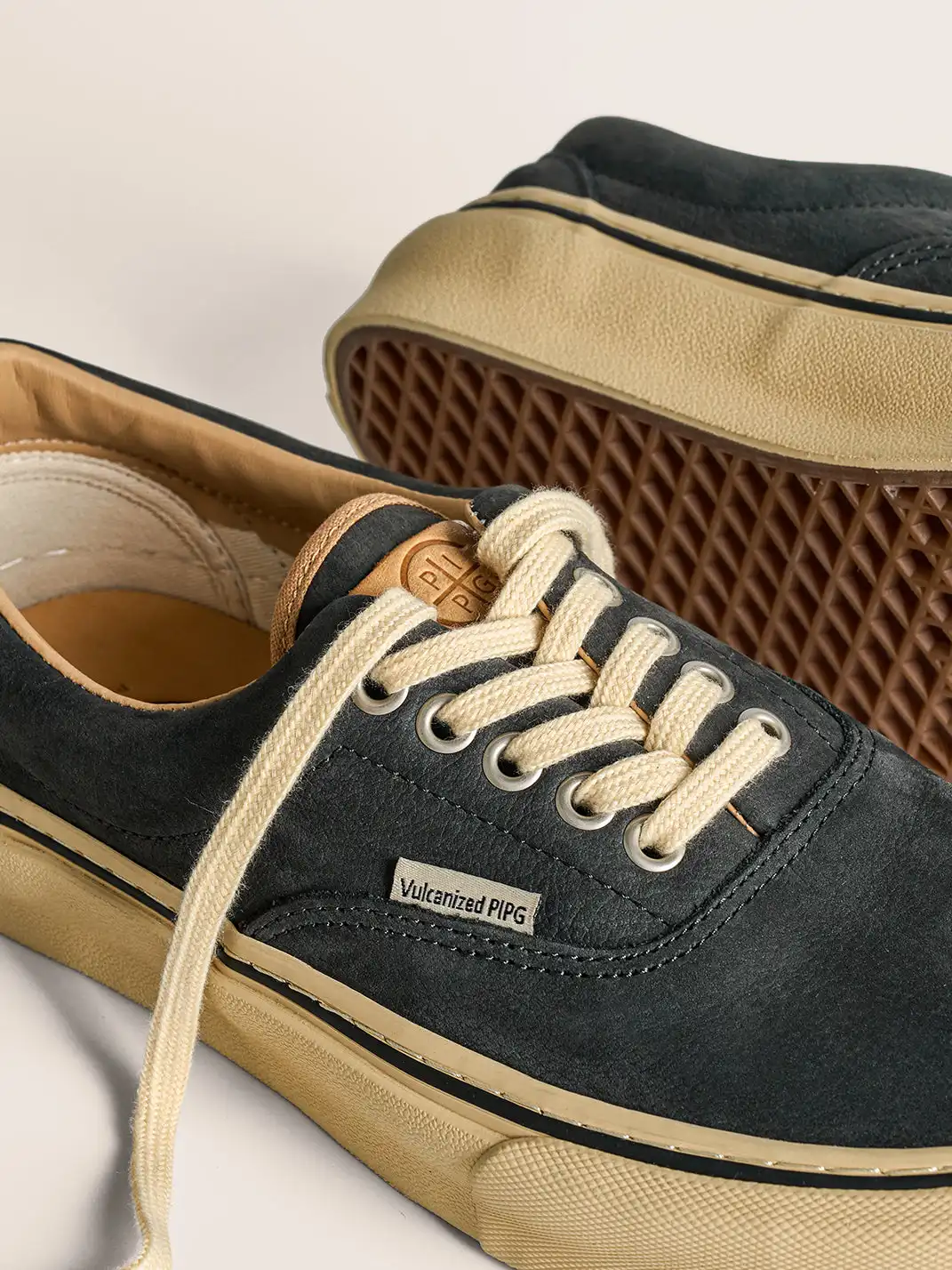 PIPG | Vintage Distressed Genuine Leather Canvas Shoes