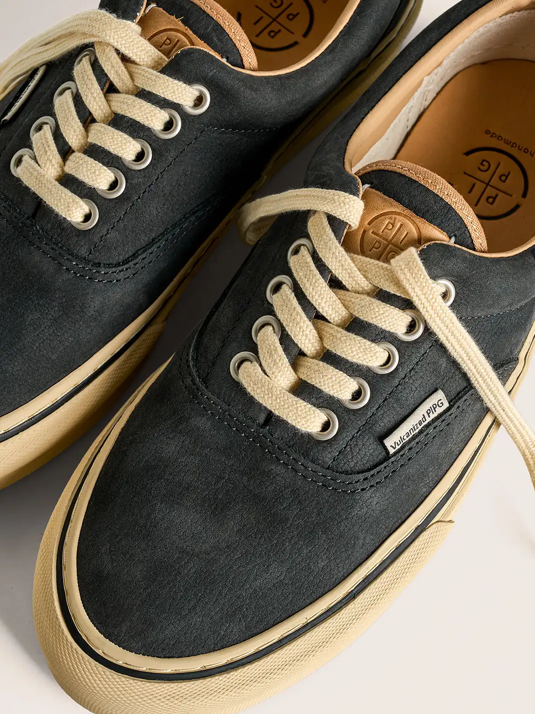 PIPG | Vintage Distressed Genuine Leather Canvas Shoes