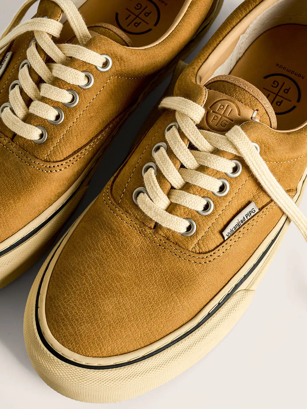 PIPG | Vintage Distressed Genuine Leather Canvas Shoes