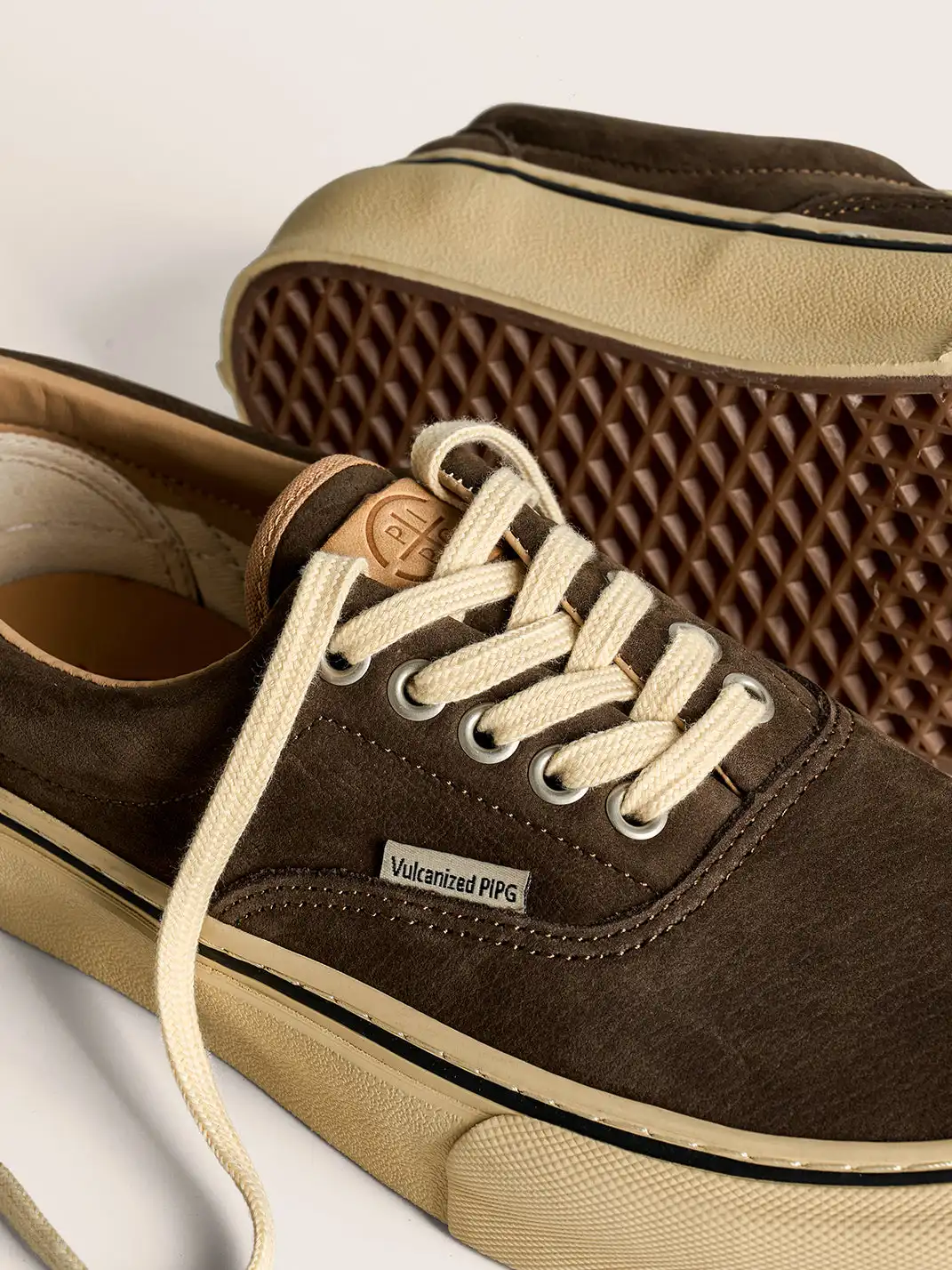 PIPG | Vintage Distressed Genuine Leather Canvas Shoes