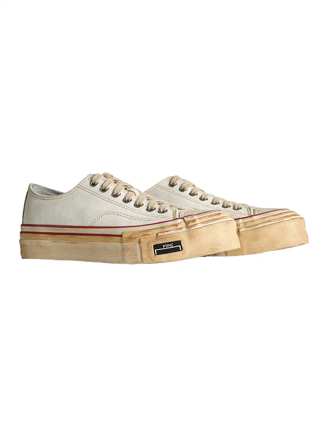 PIPG | Distressed And Faded Suede Canvas Shoes