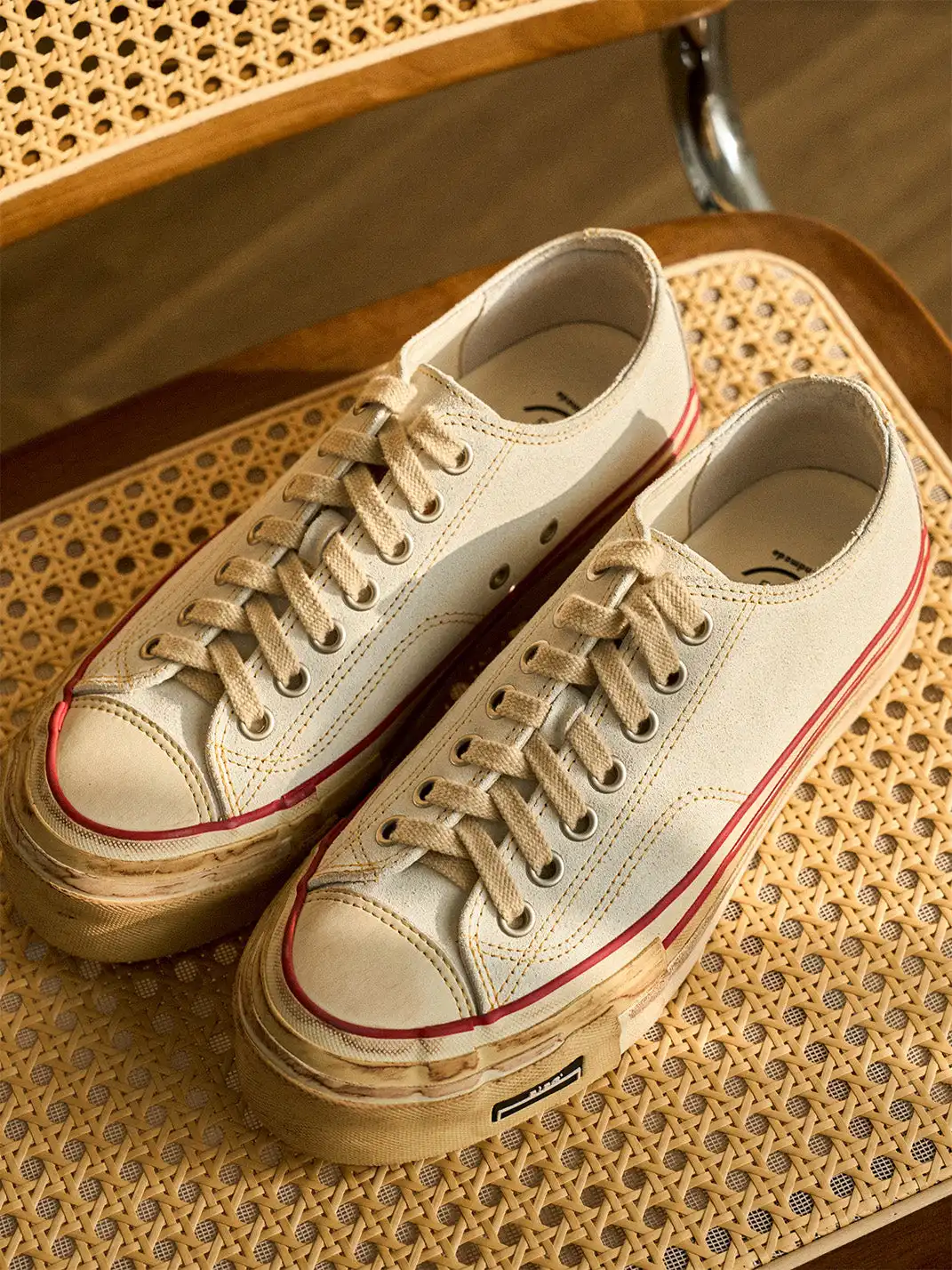 PIPG | Distressed And Faded Suede Canvas Shoes
