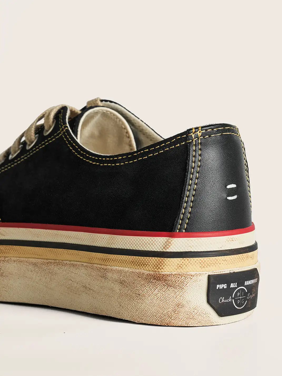 PIPG | Distressed And Faded Suede Canvas Shoes