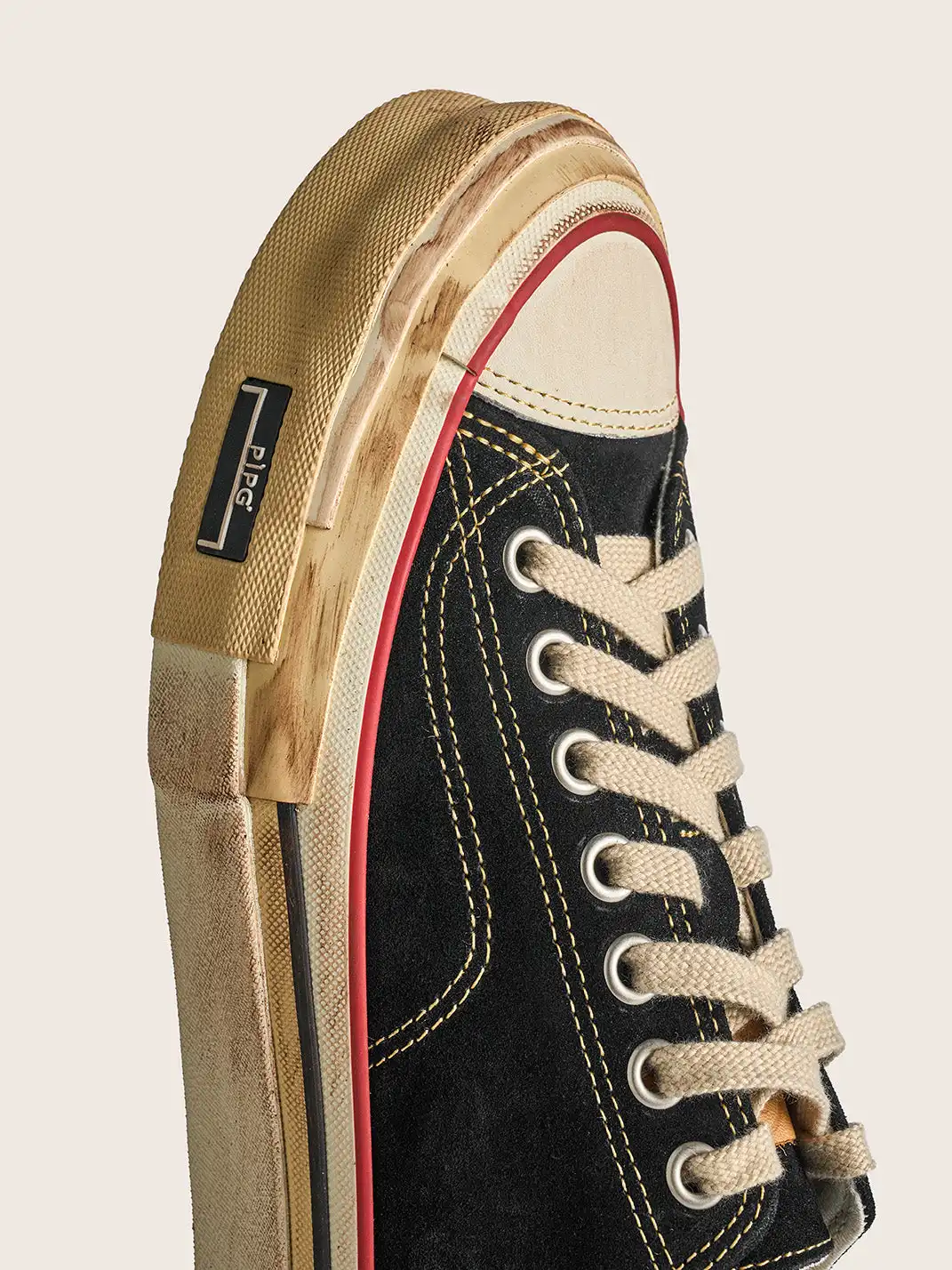 PIPG | Distressed And Faded Suede Canvas Shoes