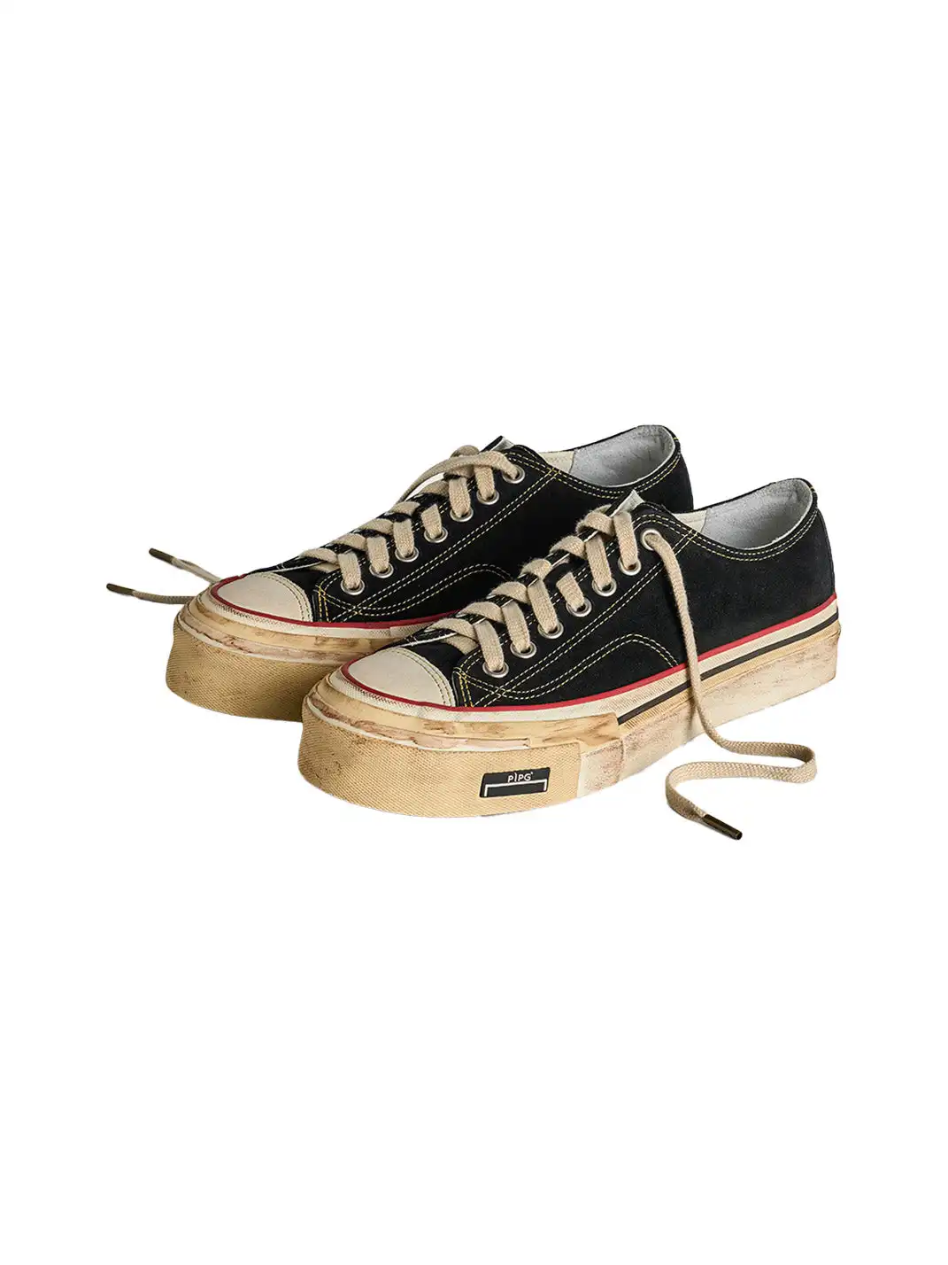 PIPG | Distressed And Faded Suede Canvas Shoes