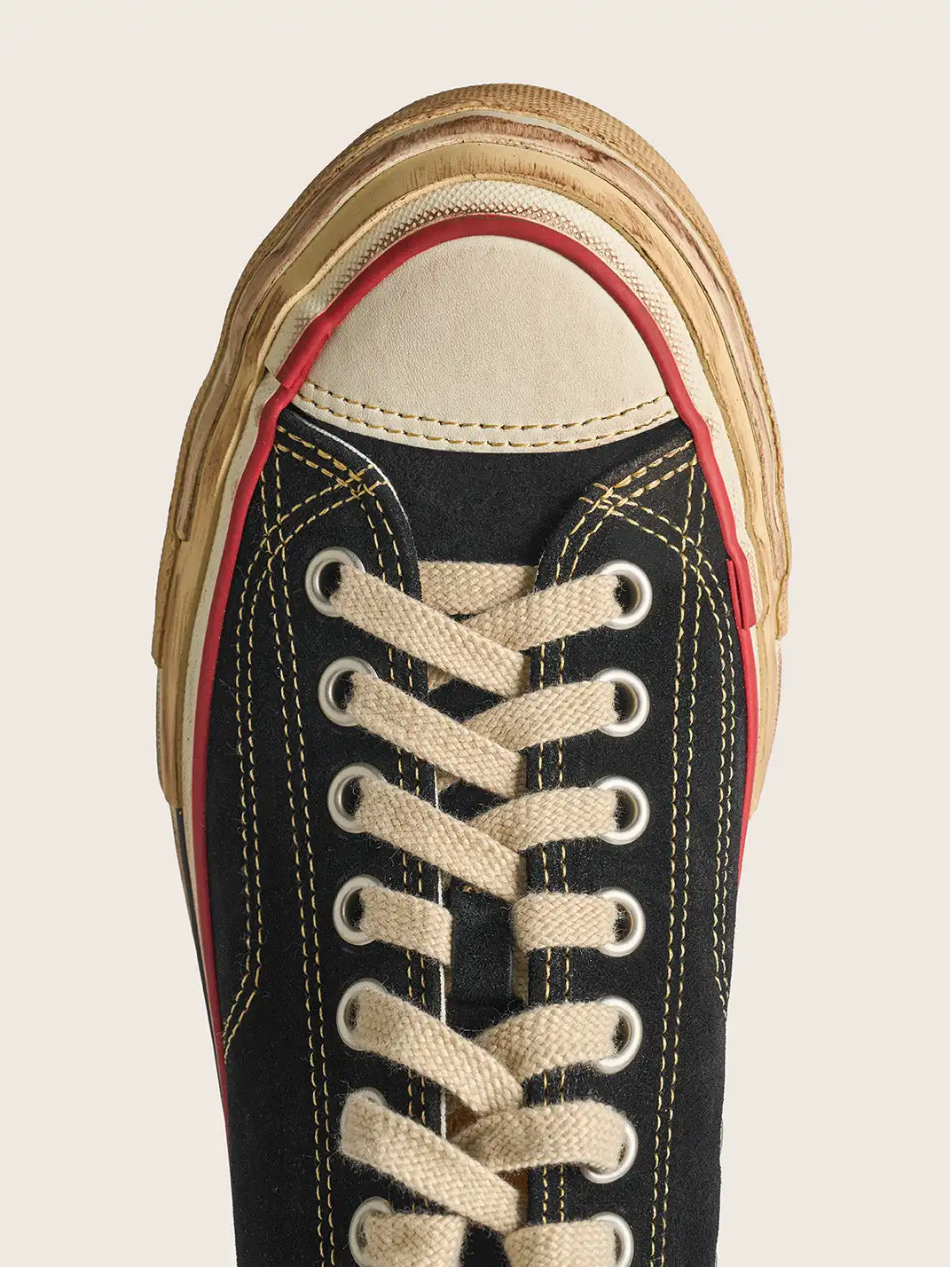 PIPG | Distressed And Faded Suede Canvas Shoes