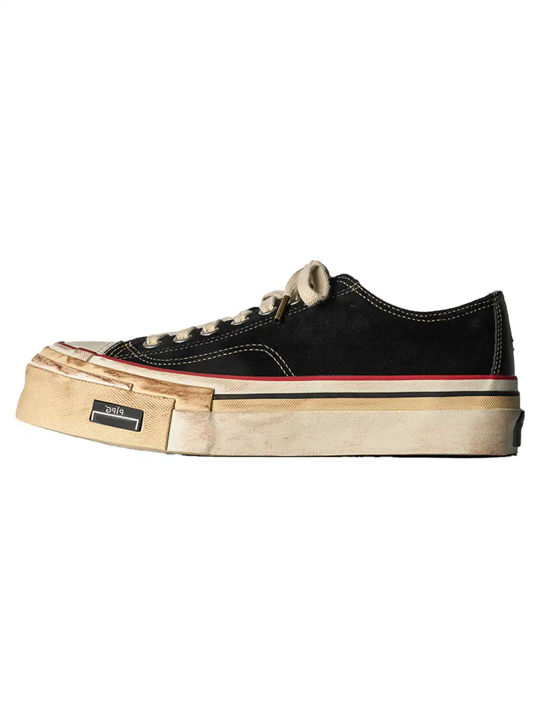PIPG | Distressed And Faded Suede Canvas Shoes