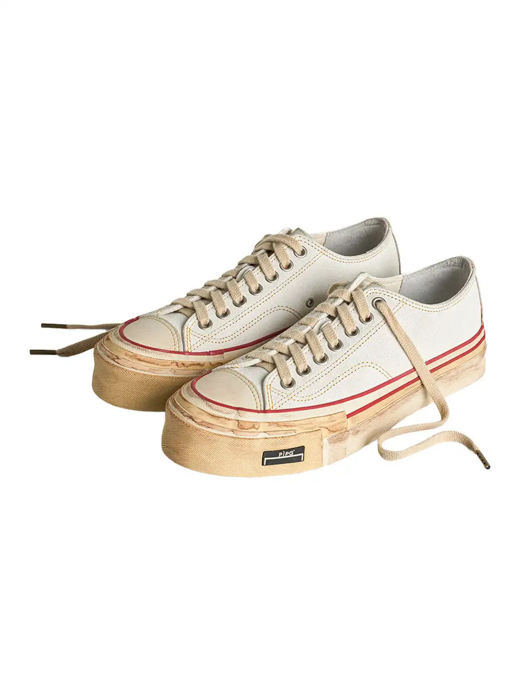 PIPG | Distressed And Faded Suede Canvas Shoes
