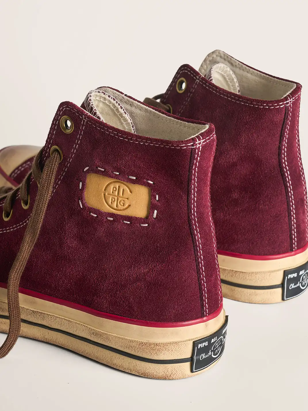 PIPG | Mid-to-High Top Canvas Shoes Made of Cow Suede