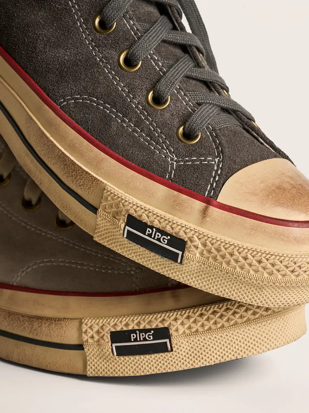 PIPG | Mid-to-High Top Canvas Shoes Made of Cow Suede