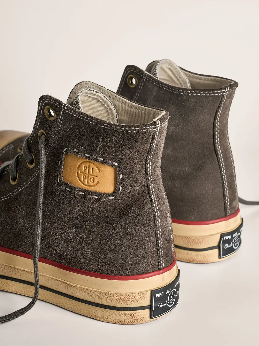 PIPG | Mid-to-High Top Canvas Shoes Made of Cow Suede