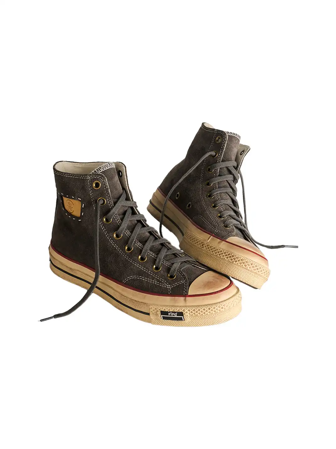 PIPG | Mid-to-High Top Canvas Shoes Made of Cow Suede