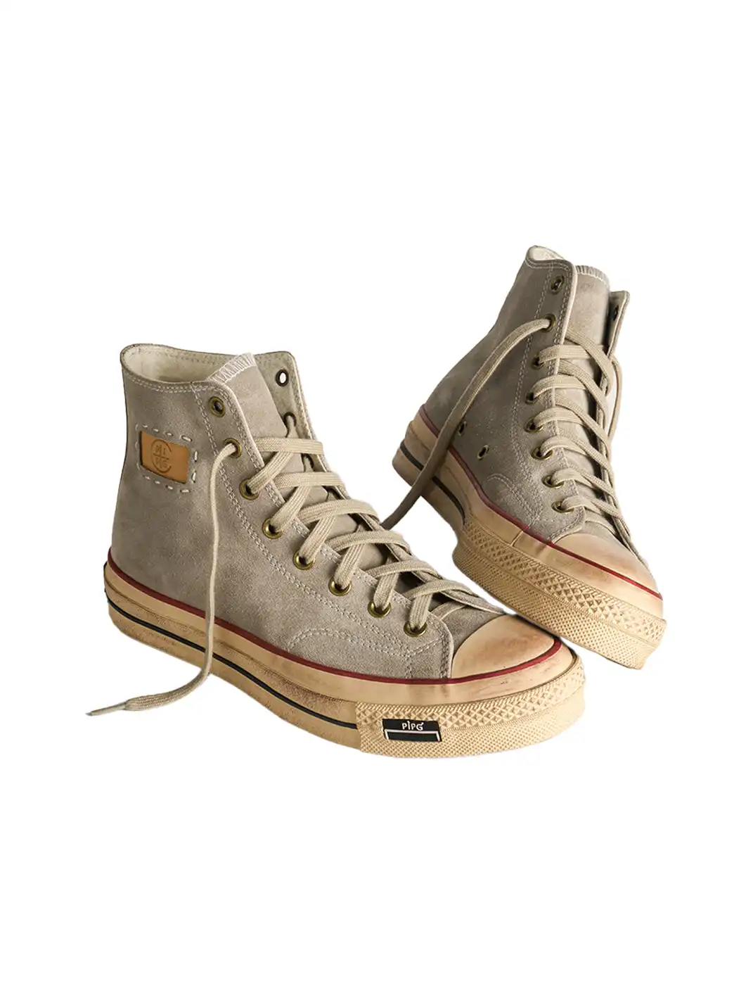 PIPG | Mid-to-High Top Canvas Shoes Made of Cow Suede