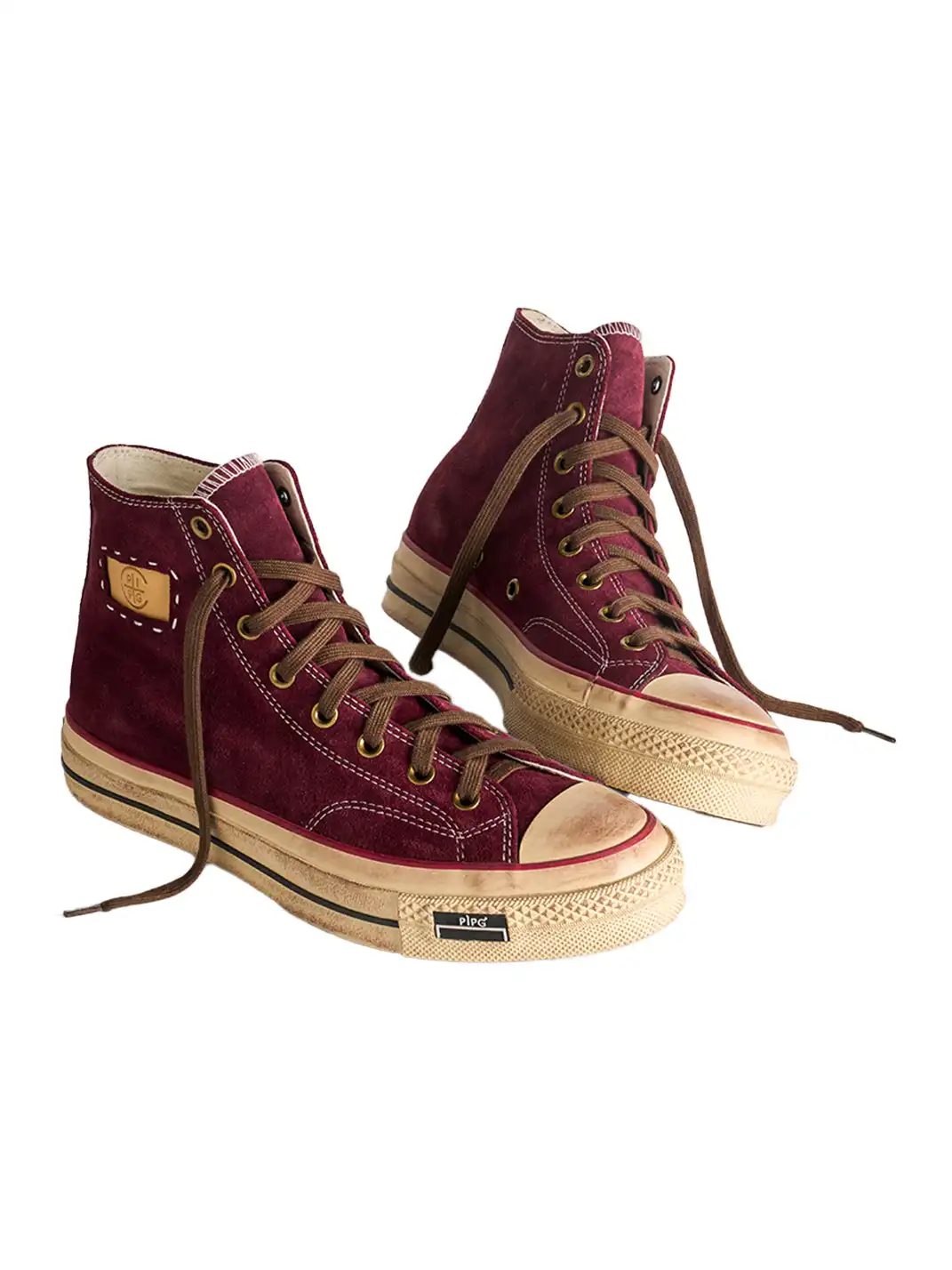 PIPG | Mid-to-High Top Canvas Shoes Made of Cow Suede