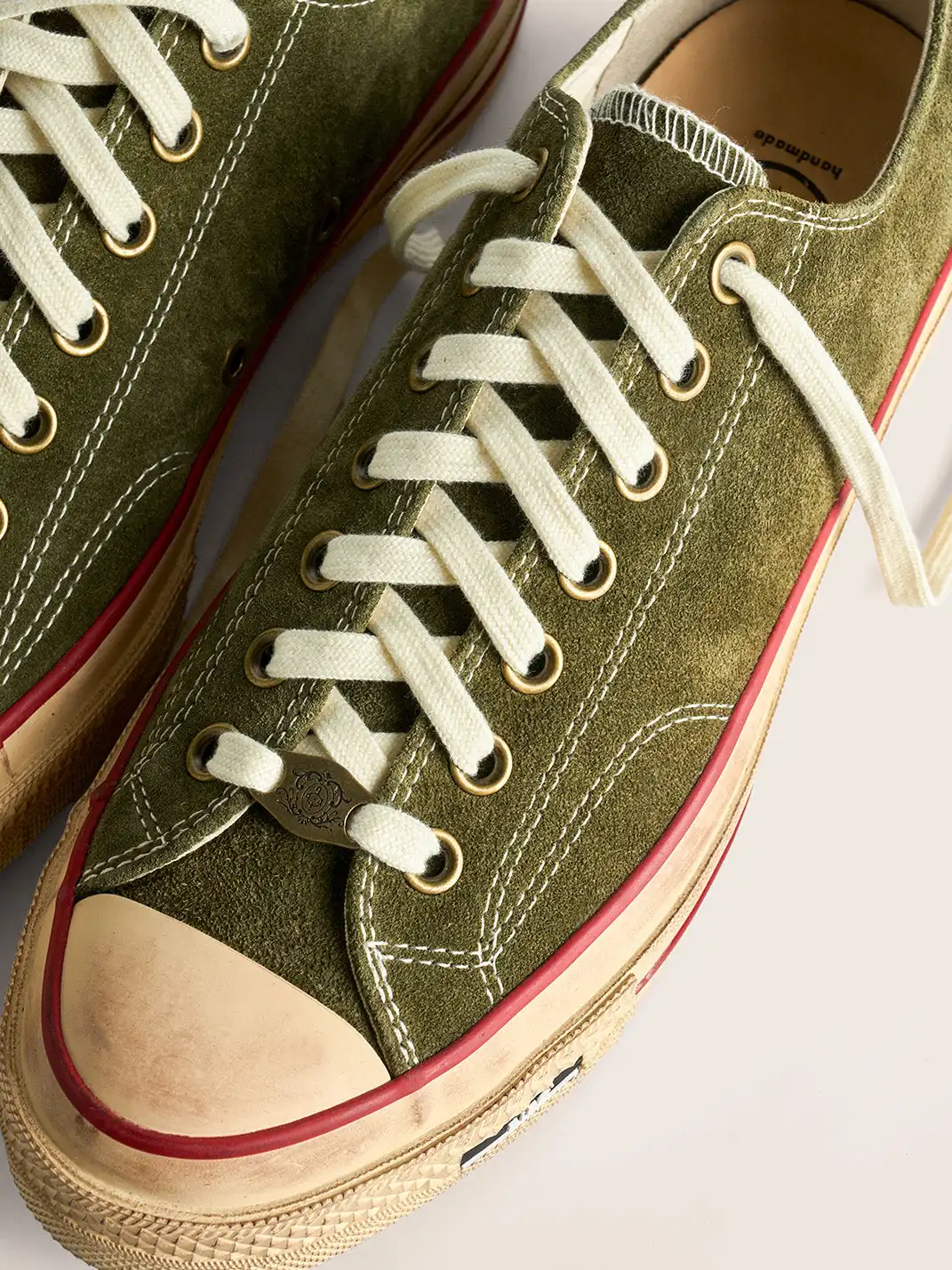 PIPG | Aged Suede Canvas Sneakers with Distressed Finish