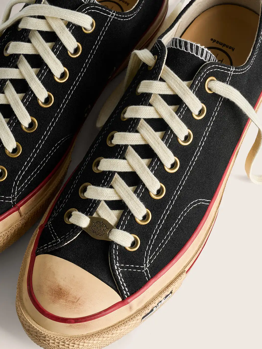 PIPG | Aged Suede Canvas Sneakers with Distressed Finish