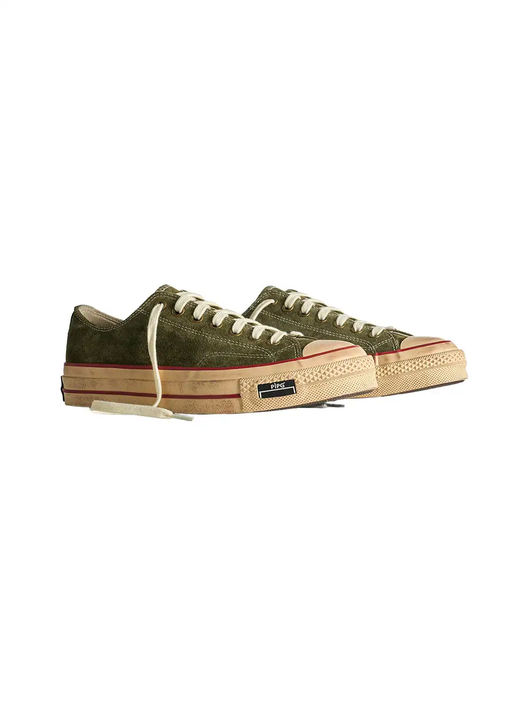 PIPG | Aged Suede Canvas Sneakers with Distressed Finish