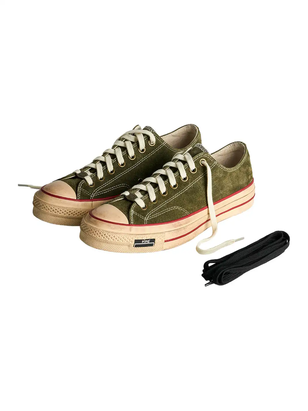 PIPG | Aged Suede Canvas Sneakers with Distressed Finish
