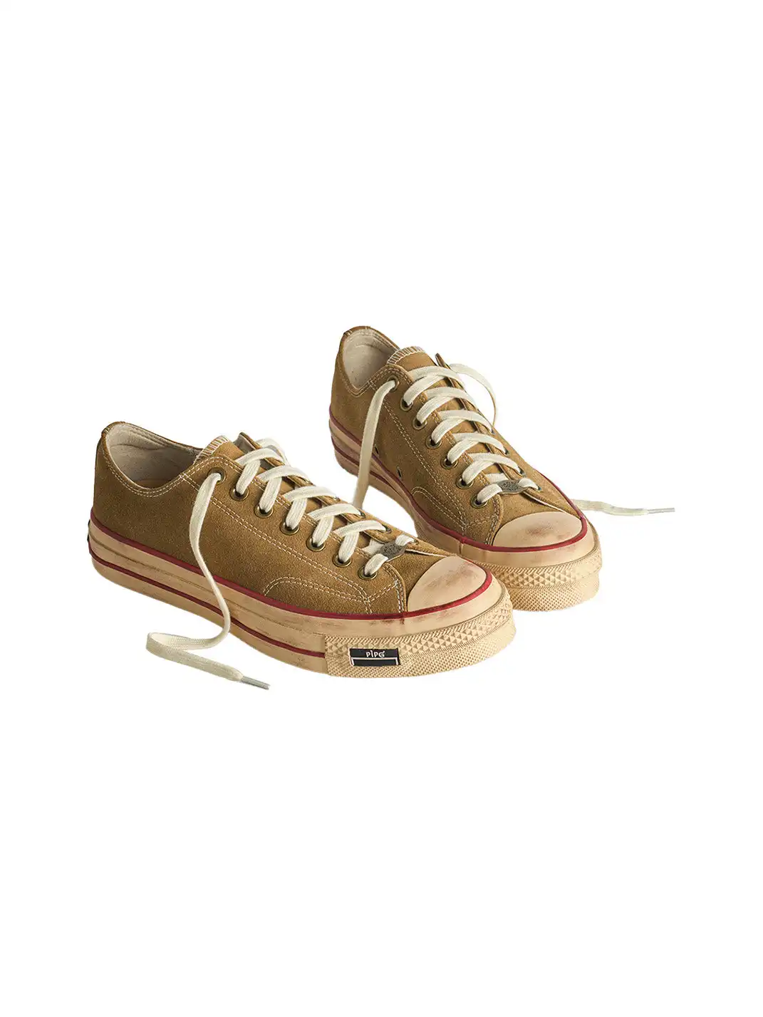 PIPG | Aged Suede Canvas Sneakers with Distressed Finish