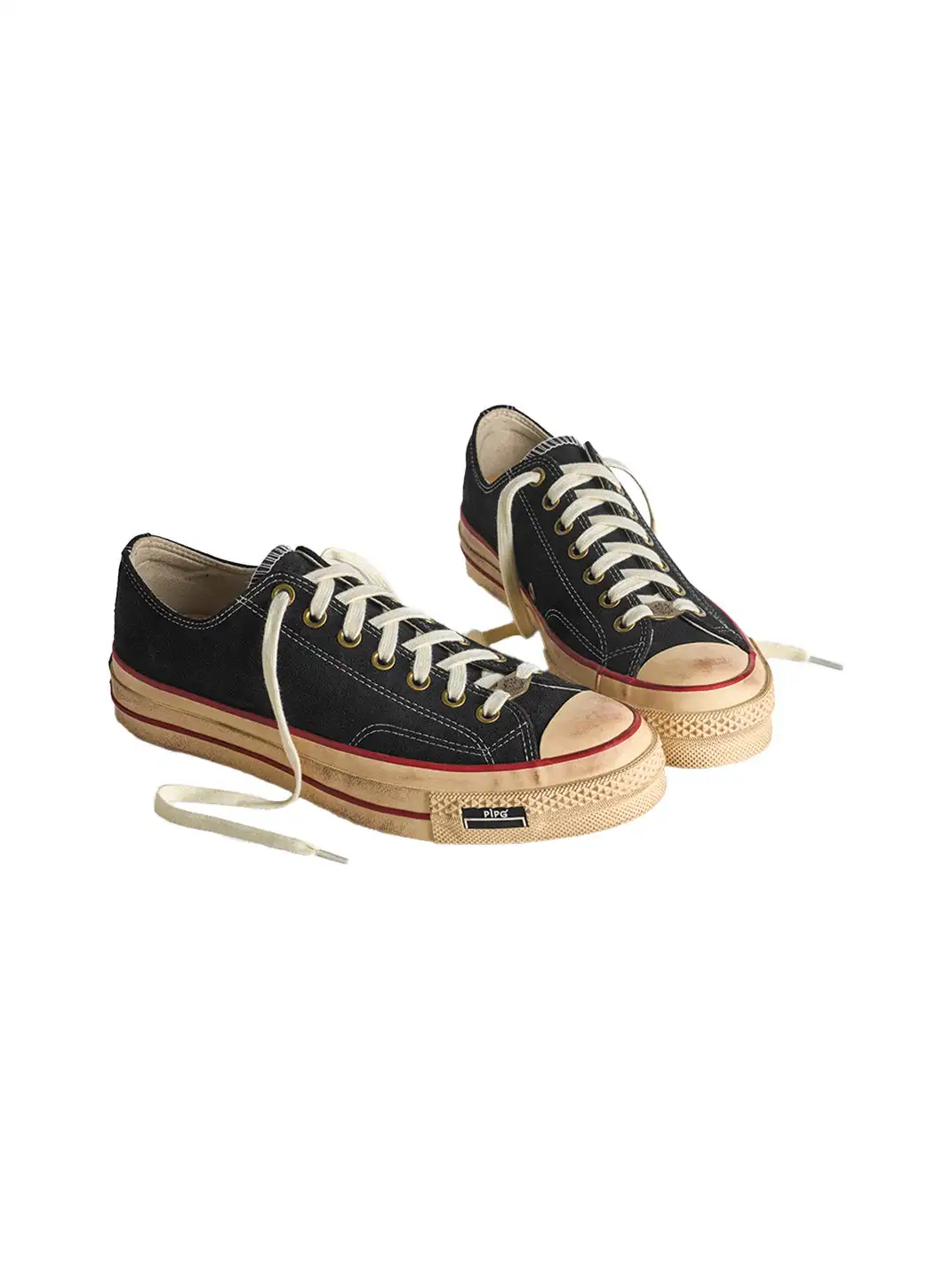 PIPG | Aged Suede Canvas Sneakers with Distressed Finish
