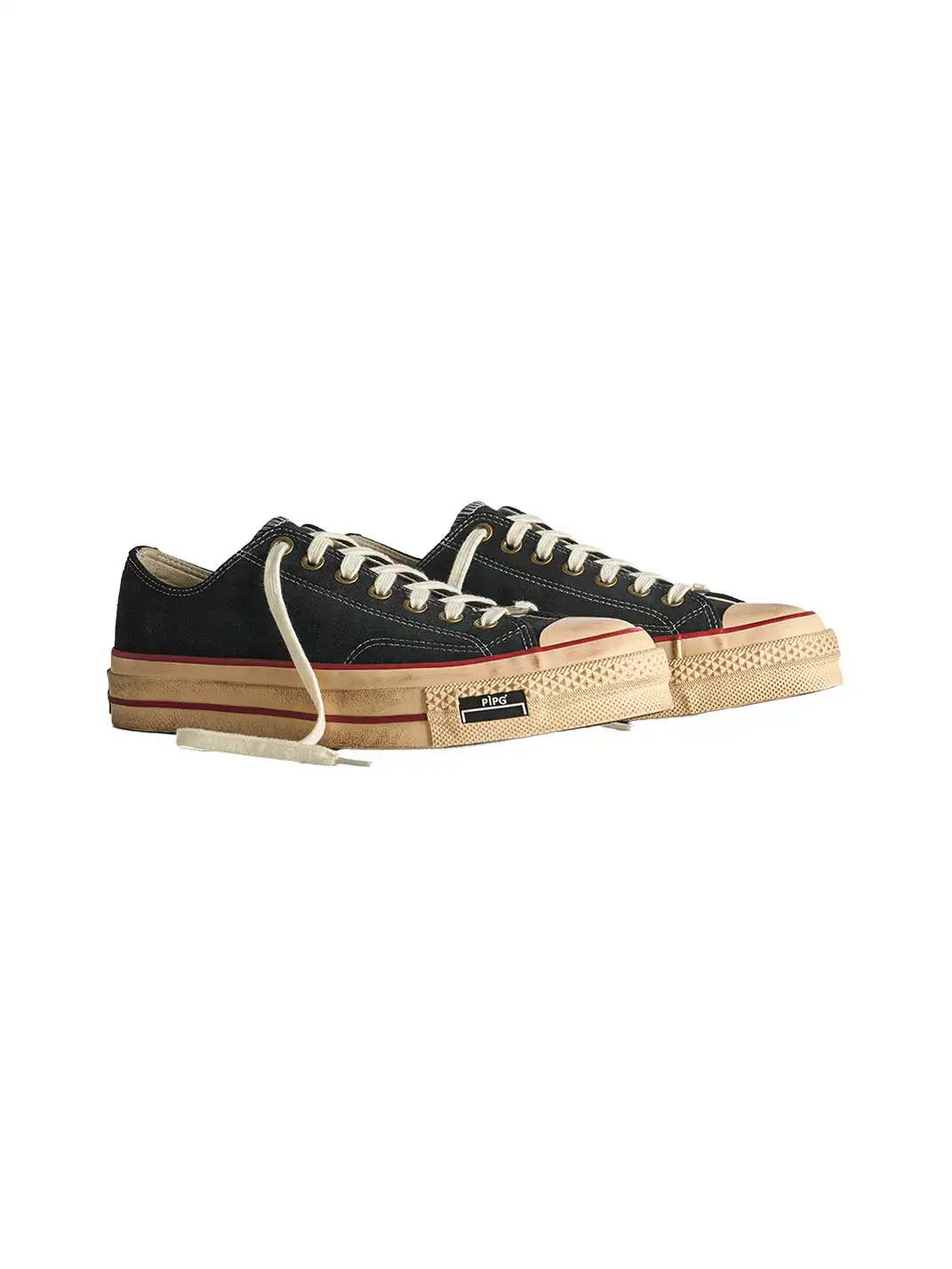 PIPG | Aged Suede Canvas Sneakers with Distressed Finish