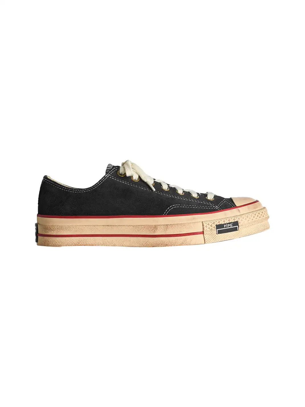 PIPG | Aged Suede Canvas Sneakers with Distressed Finish