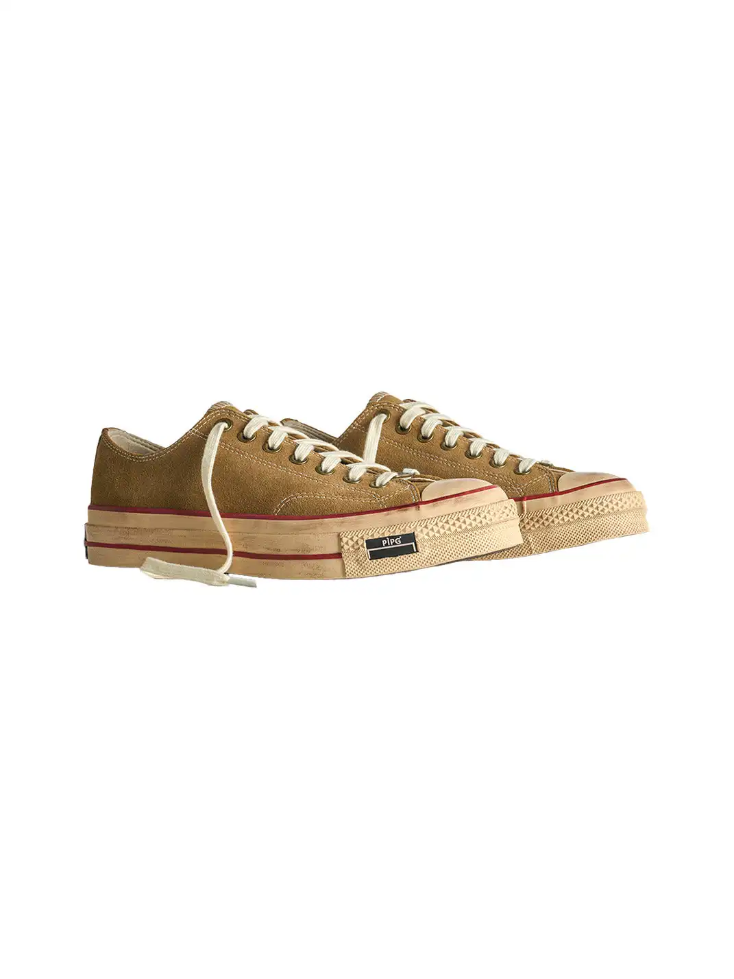 PIPG | Aged Suede Canvas Sneakers with Distressed Finish