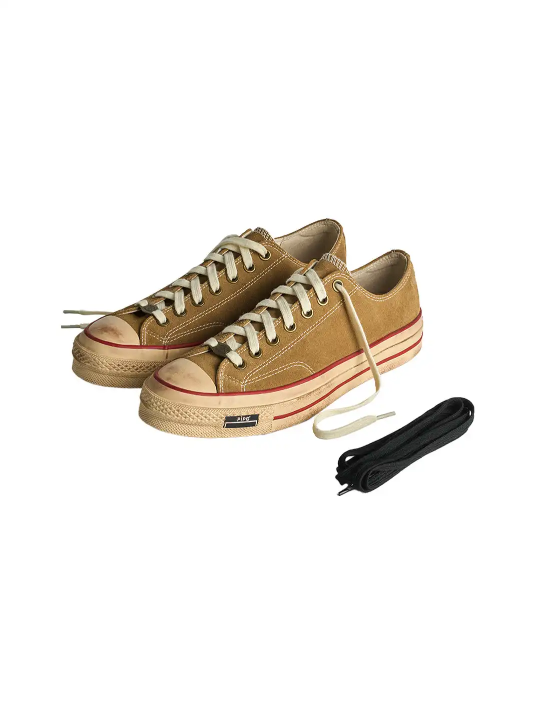 PIPG | Aged Suede Canvas Sneakers with Distressed Finish