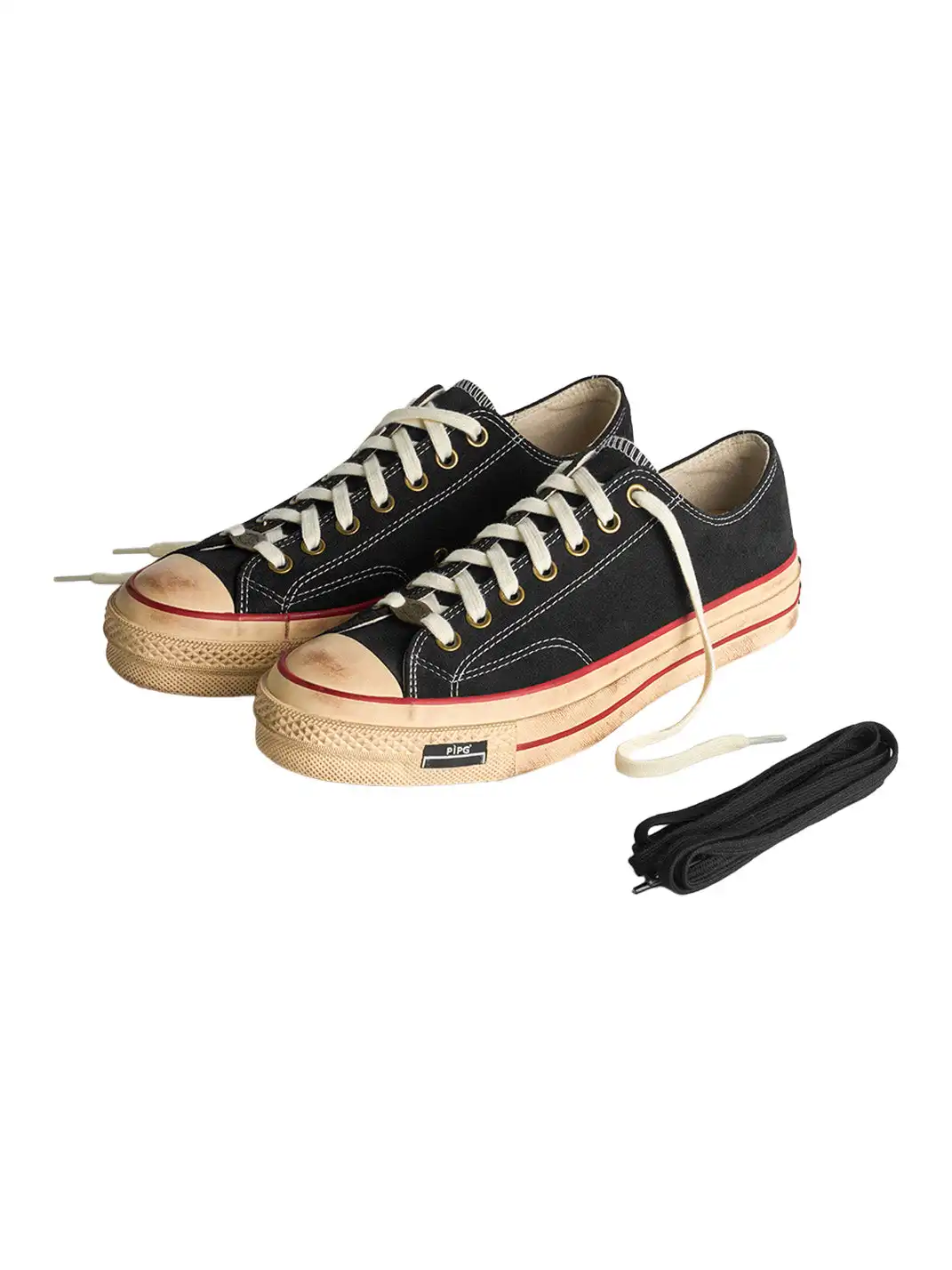 PIPG | Aged Suede Canvas Sneakers with Distressed Finish