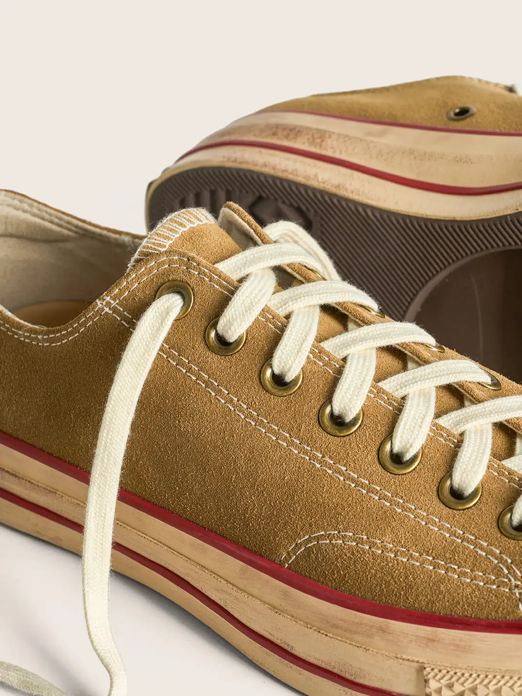 PIPG | Aged Suede Canvas Sneakers with Distressed Finish