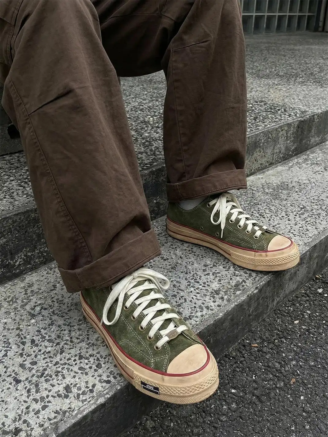 PIPG | Aged Suede Canvas Sneakers with Distressed Finish