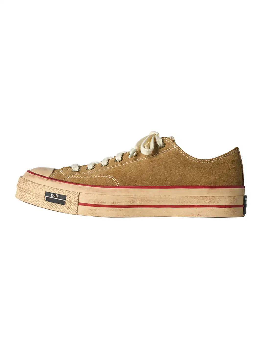PIPG | Aged Suede Canvas Sneakers with Distressed Finish