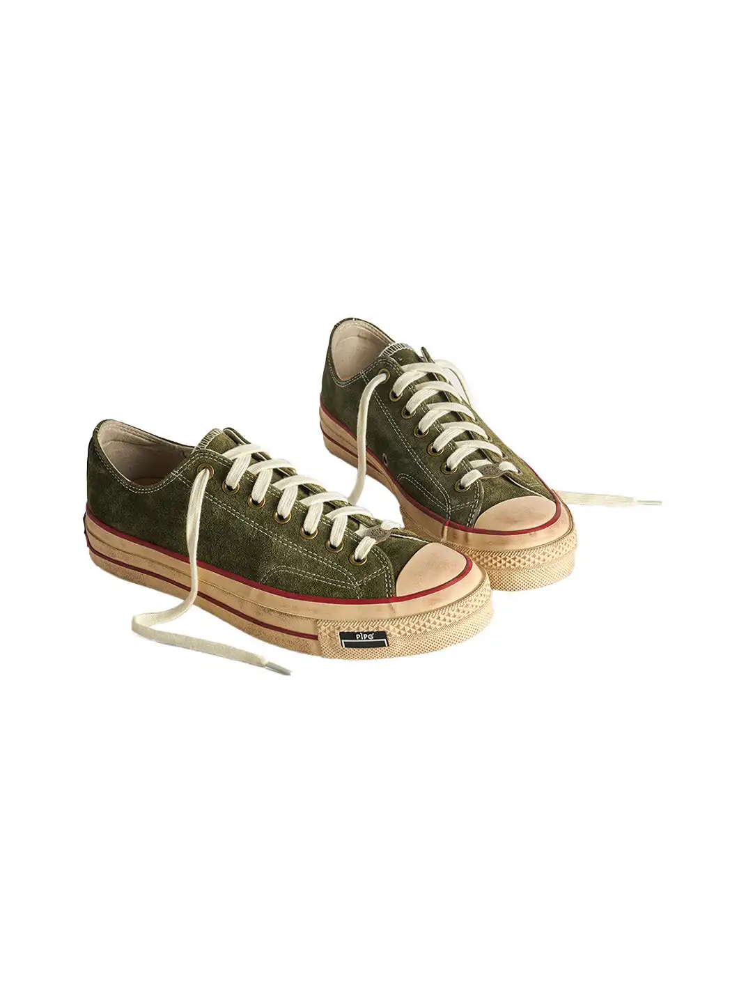 PIPG | Aged Suede Canvas Sneakers with Distressed Finish