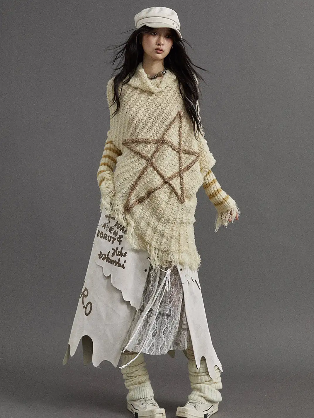 NO ROMANCE | Five-Pointed Star Striped Knit Sweater