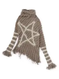 NO ROMANCE | Five-Pointed Star Striped Knit Sweater