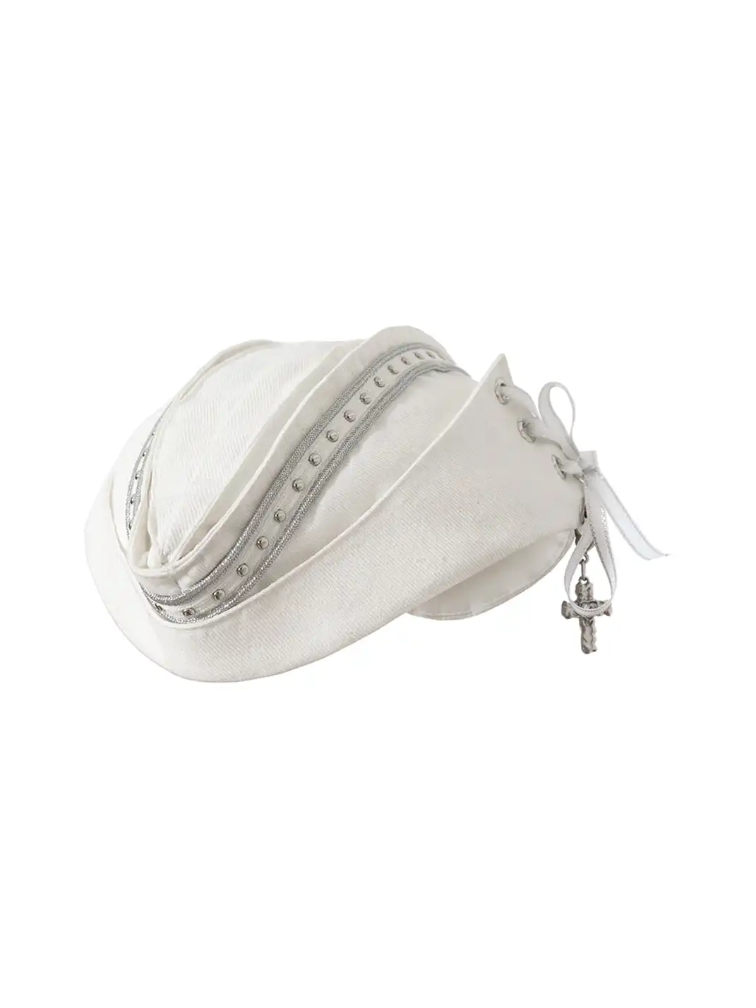 NO ROMANCE | Navy-Style Patchwork Webbing Sailor Hat