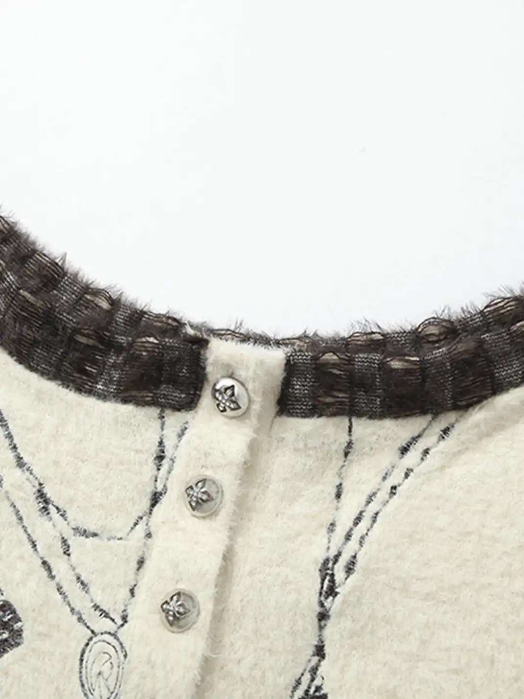 NO ROMANCE | Cross-Shaped Off-Shoulder Knit Top