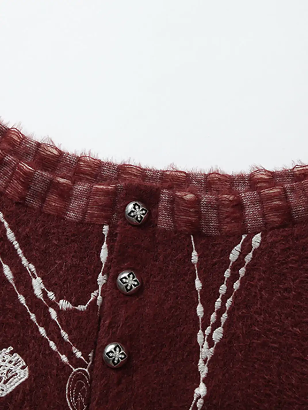 NO ROMANCE | Cross-Shaped Off-Shoulder Knit Top