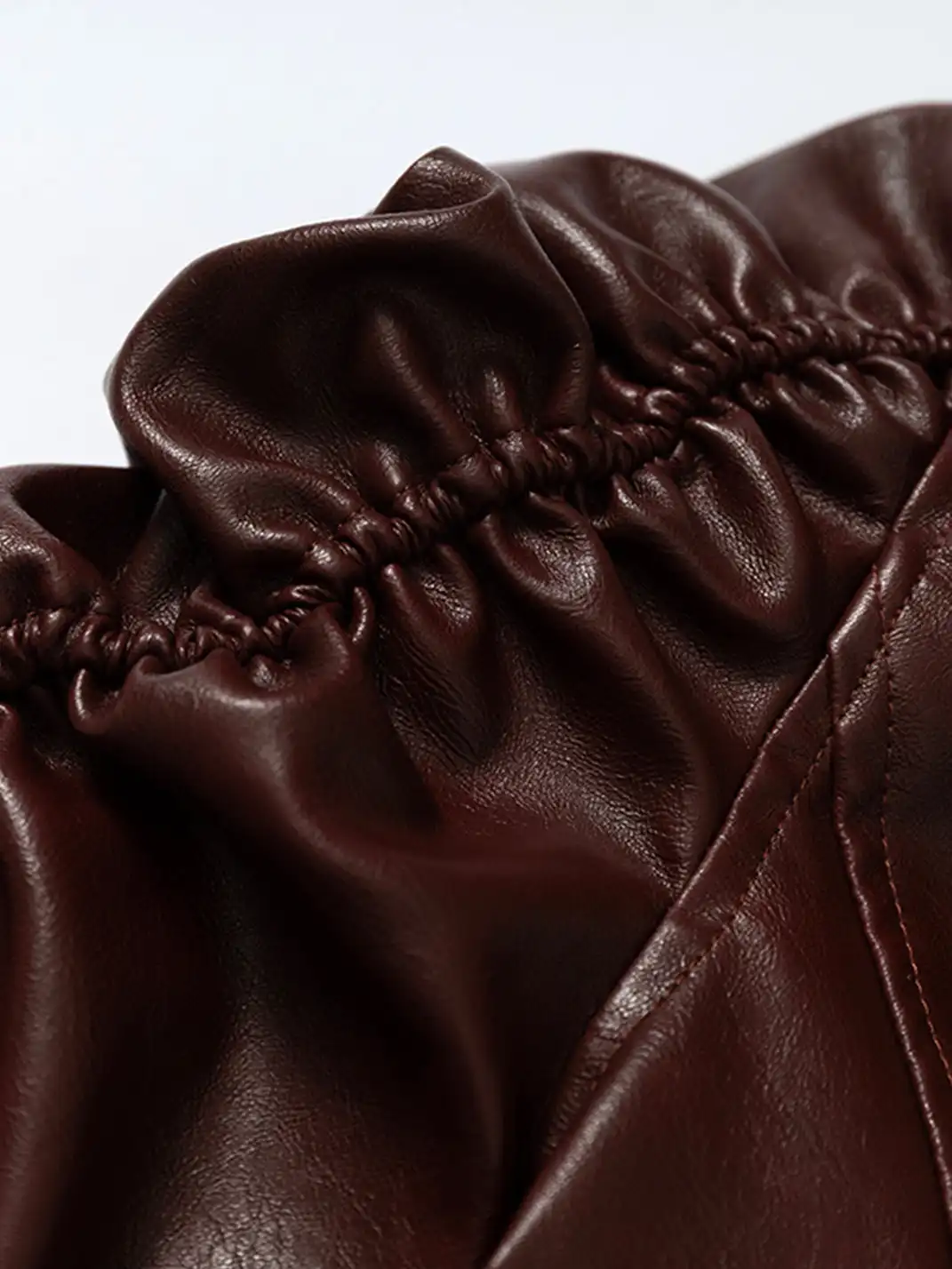 NO ROMANCE | Detachable Fur Collar Fitted Leather Coat