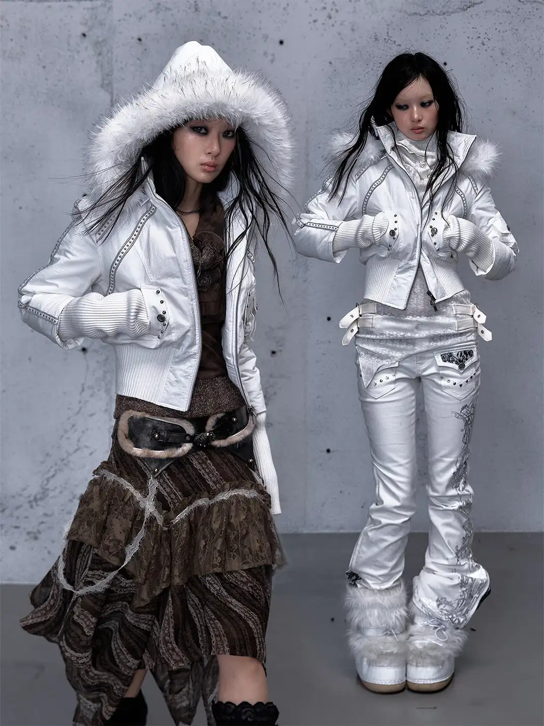 NO ROMANCE | Fur-Collar Hooded Work Parka