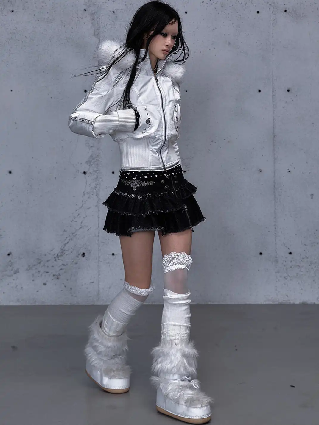 NO ROMANCE | Fur-Collar Hooded Work Parka
