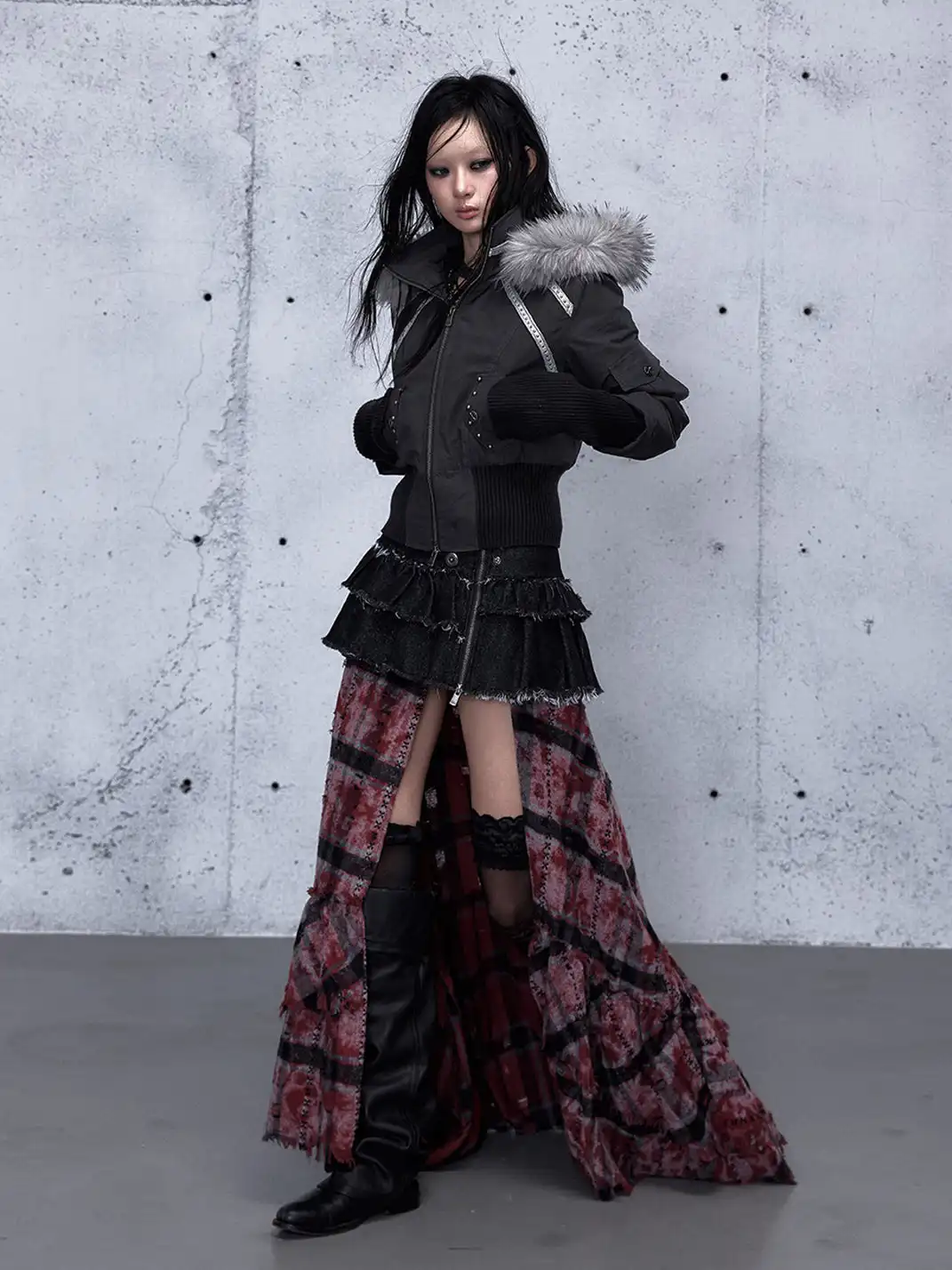 NO ROMANCE | Fur-Collar Hooded Work Parka
