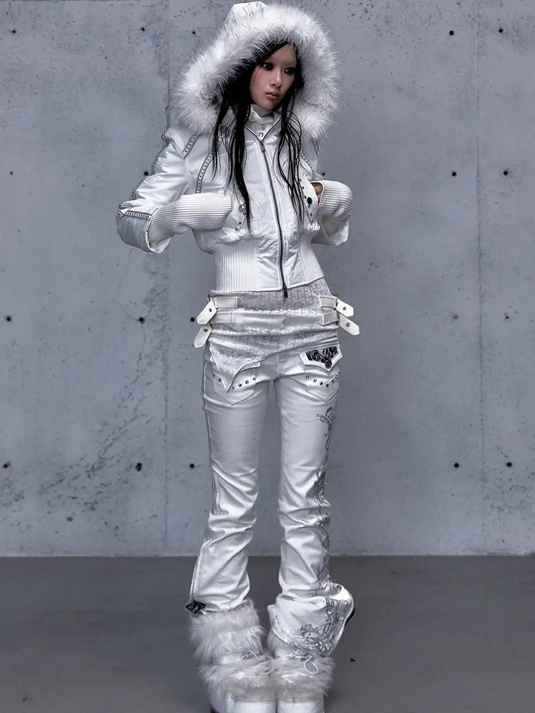 NO ROMANCE | Fur-Collar Hooded Work Parka