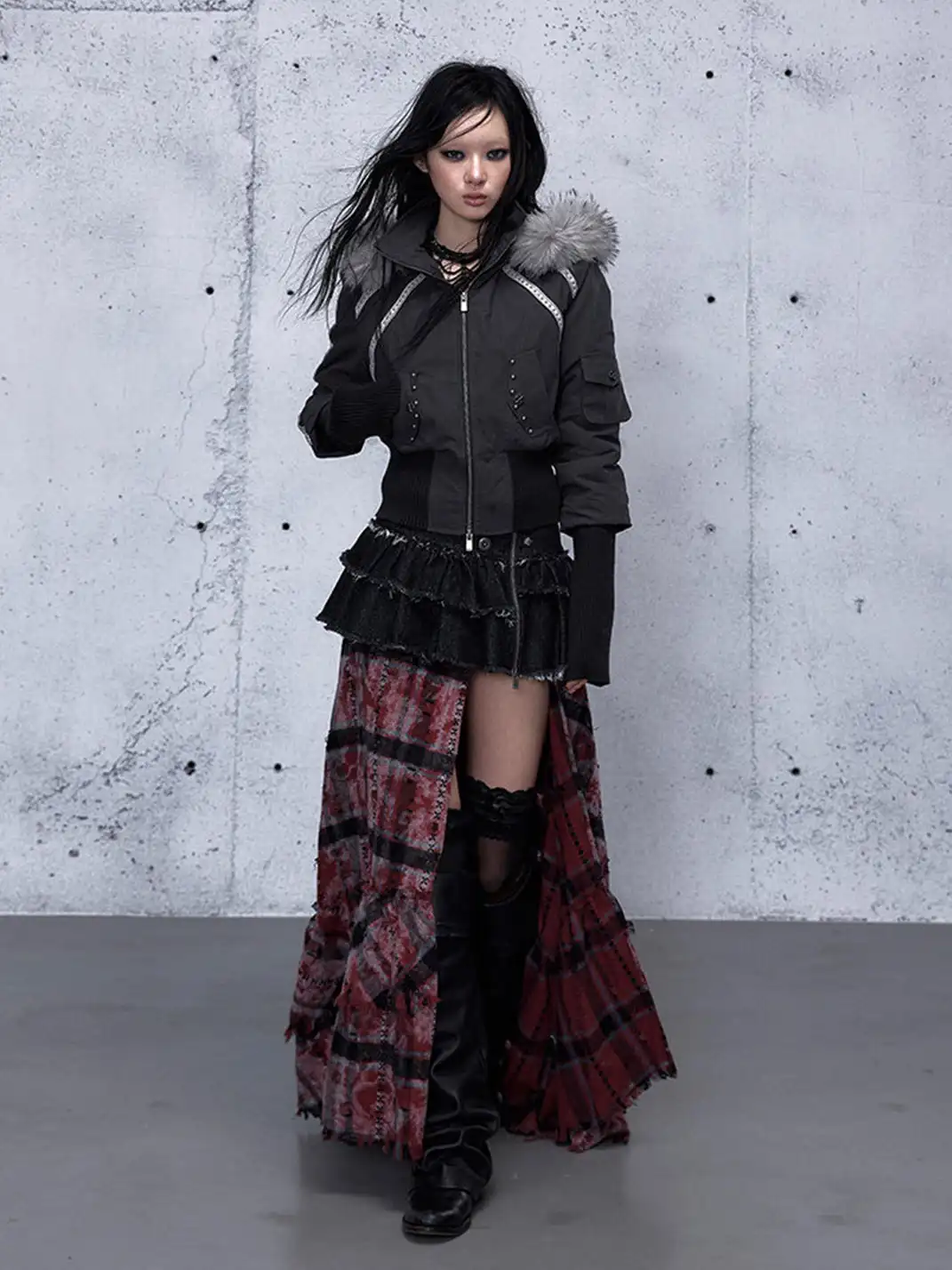 NO ROMANCE | Fur-Collar Hooded Work Parka