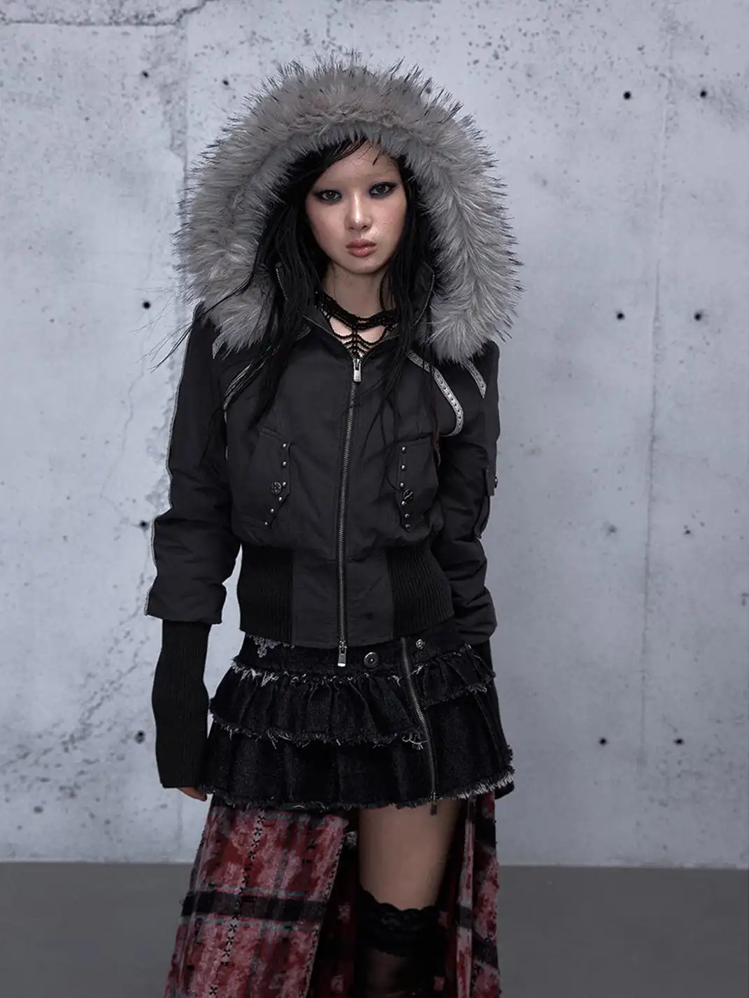 NO ROMANCE | Fur-Collar Hooded Work Parka